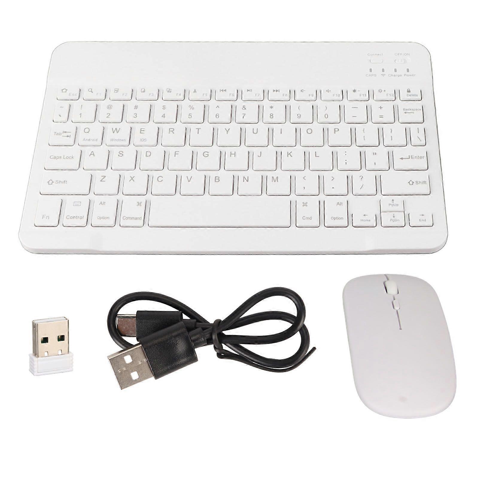 Keyboard and Mouse Combo Wireless Bluetooth Keyboard and Mouse Set Portable Matching Keyboard and Mouse for PC Laptop White