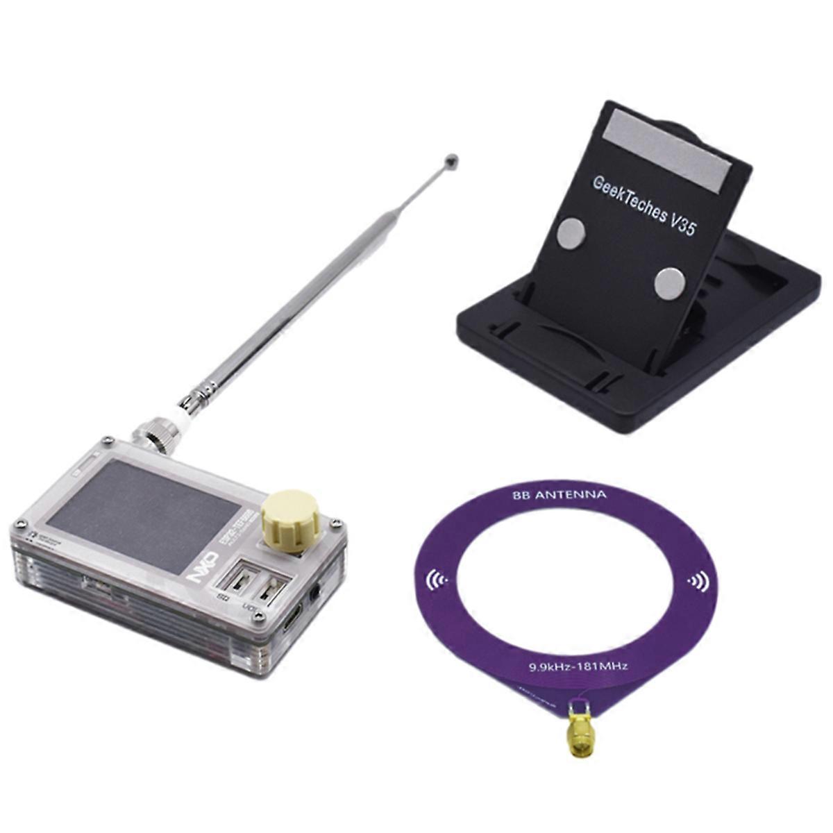 TEF6686 Full Band Radio FM/LW/MW/SW Portable Radio Rechargeable 2.0 Inch IPS Screen ESP32 Radio Antenna