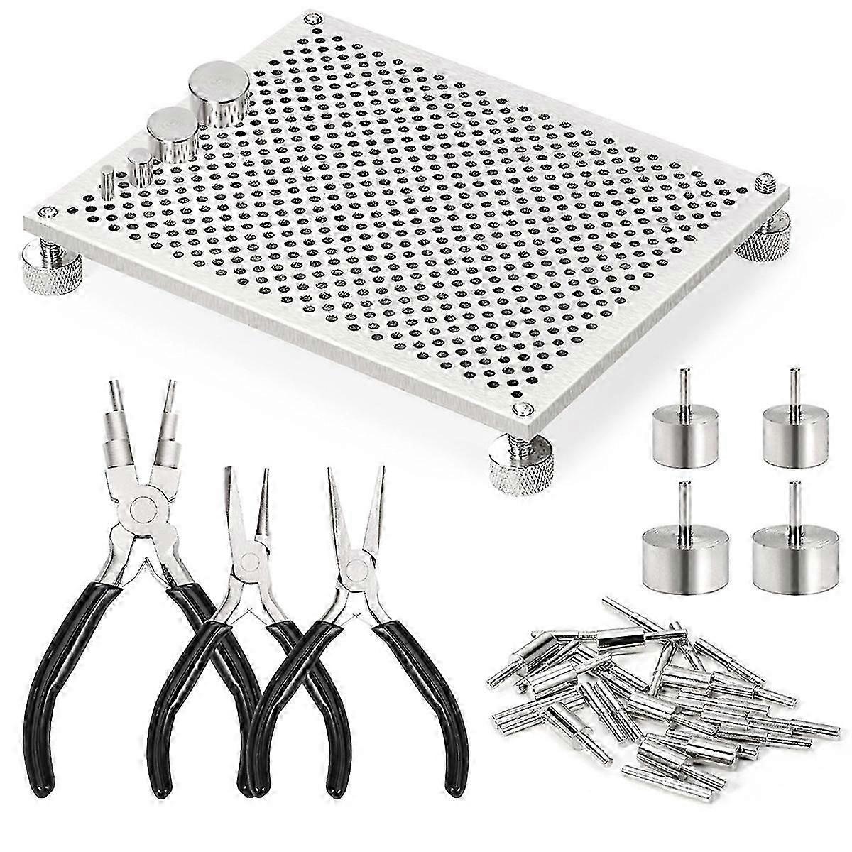 Wire Wrapping Kit with 6-in-1 Bending Pliers and 32 Metal Pins for Electronics