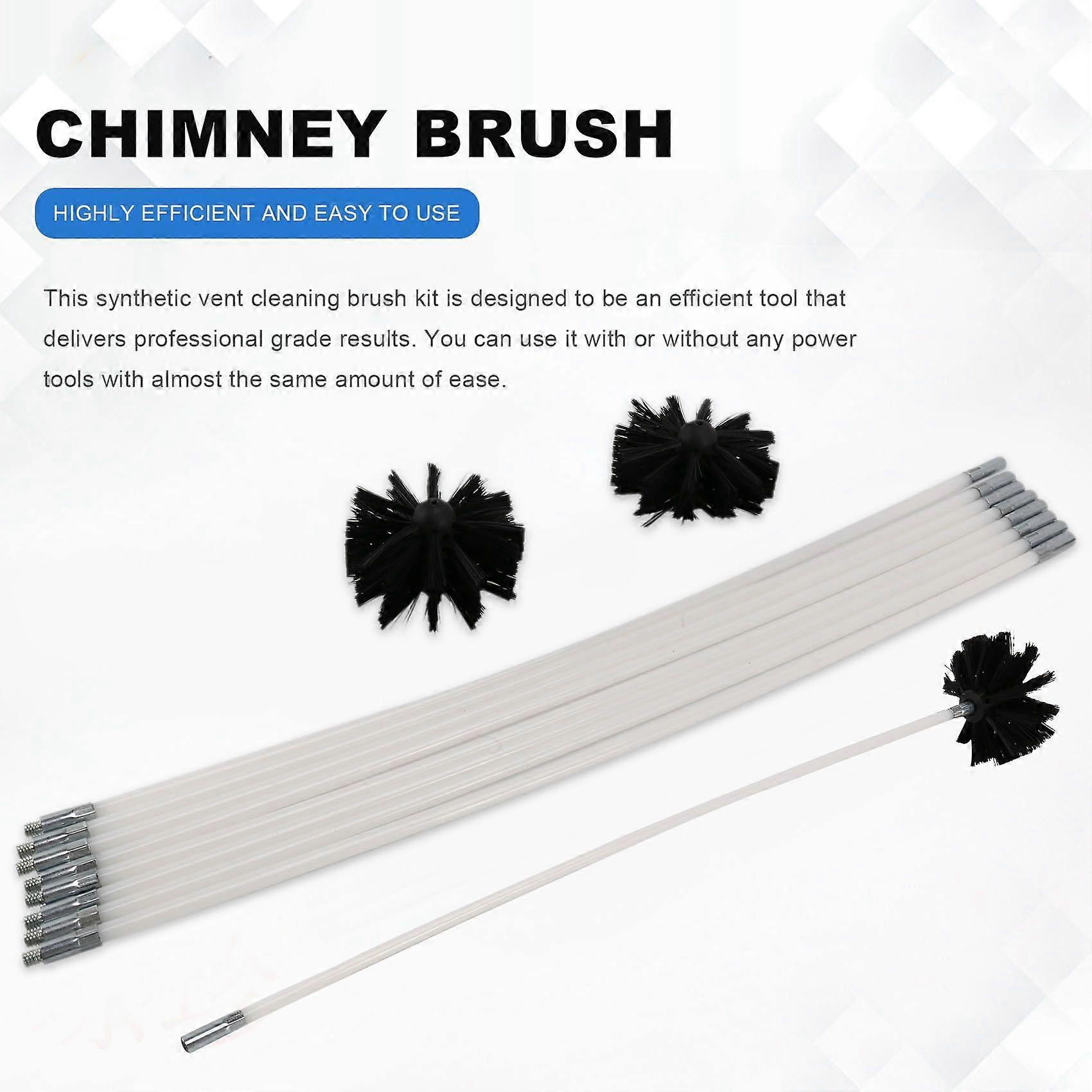 Dryer Vent/Duct Brush Cleaning Kit, Chimney Cleaning Kit Lint Remover, Extends Up to 16 Feet, Brush
