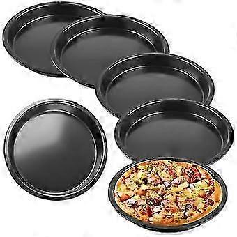 Set of 6 Pizza Plates, Round Pizza Plates, Diameter 20 Cm,Steel Pizza Pan, Non-Stick Coating, Non- & Easy to Clean