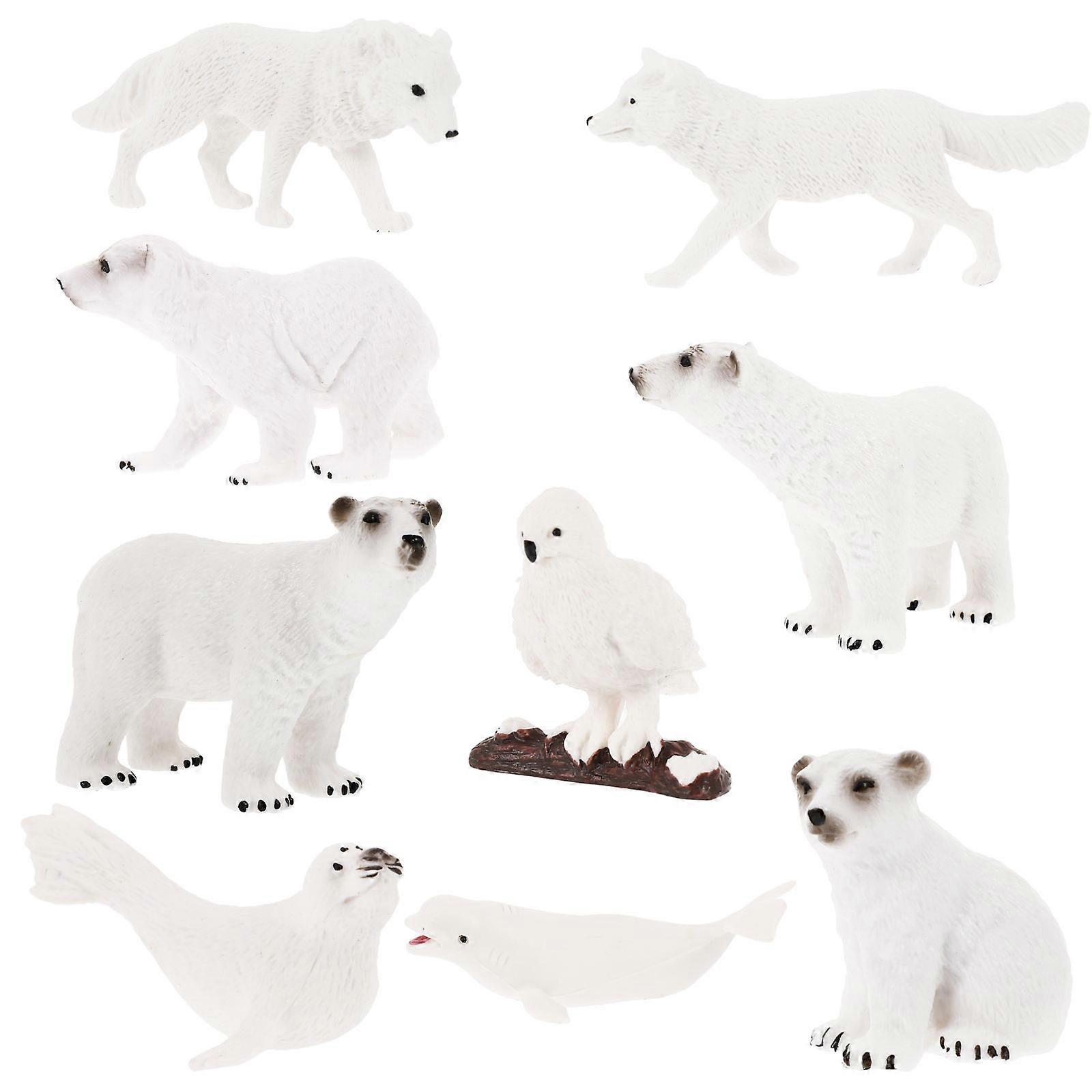 9pcs Arctic Animal Figurines   Realistic Polar Figures for Cake Toppers & Imaginative Play (Assorted Styles)