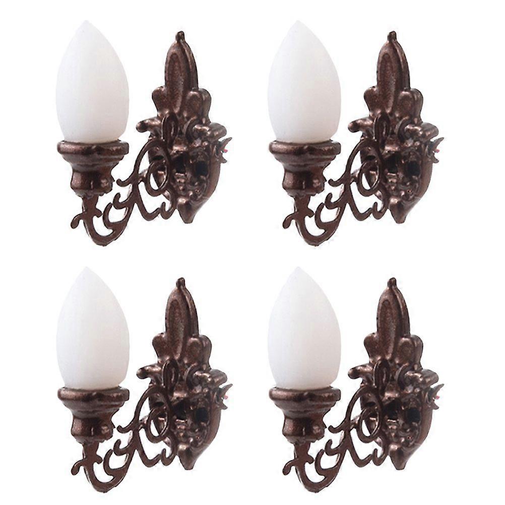 4pcs Simulated Wall Lamps Mini Luminous Wall Lamp Sand Table DIY Materials