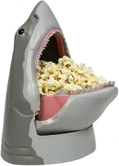 Shark Popcorn Bucket, 50th Anniversary Popcorn Bucket, Fun Shark Shaped Popcorn Holder, BPA-Free Food-Grade, Perfect for Movie Nights and Parties