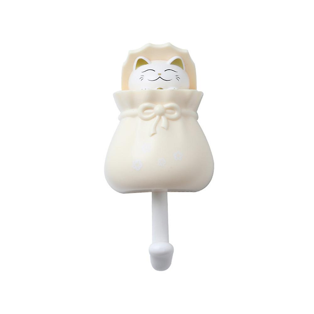 1/4pcs Cartoon Cat Self-adhesive Hook Clothes Keys Hat Towel Hooks Decorative Wall Hooks