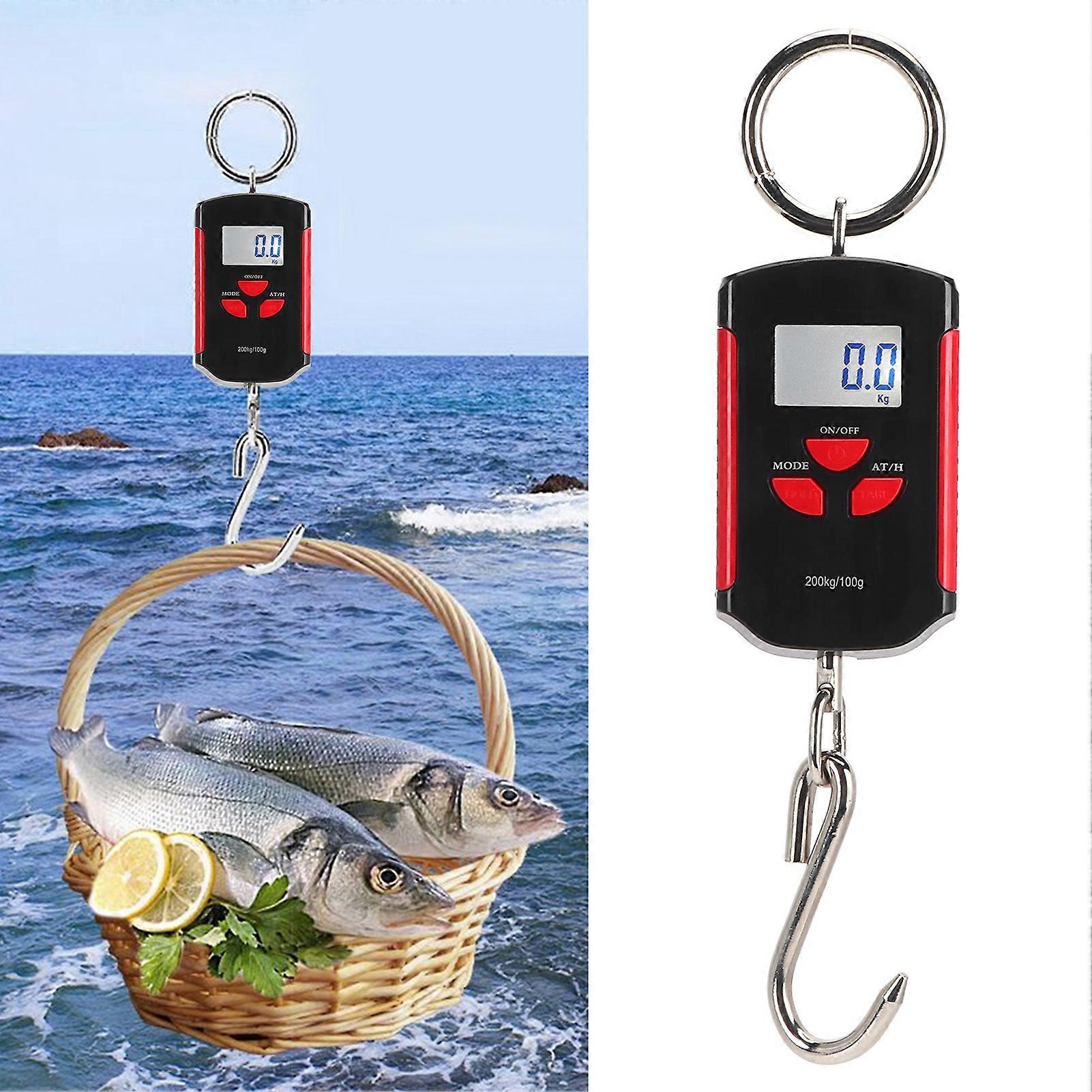 Portable Digital Hanging Scale 200KG Red Frame, 11x6.7x2.8cm