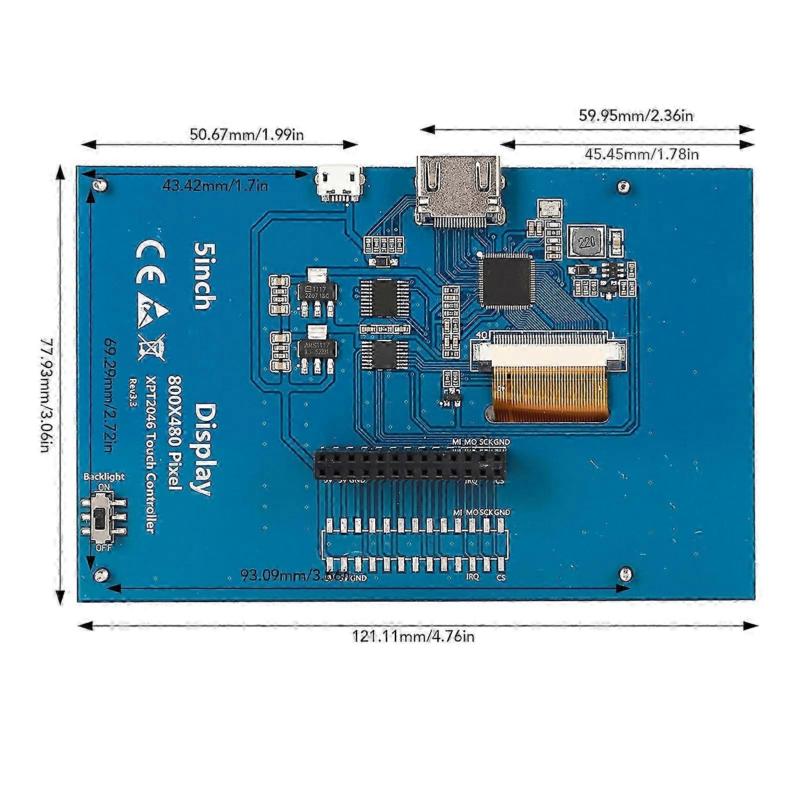 5" TFT LCD Touchscreen Monitor Compatible with Raspberry Pi 4B/3B+