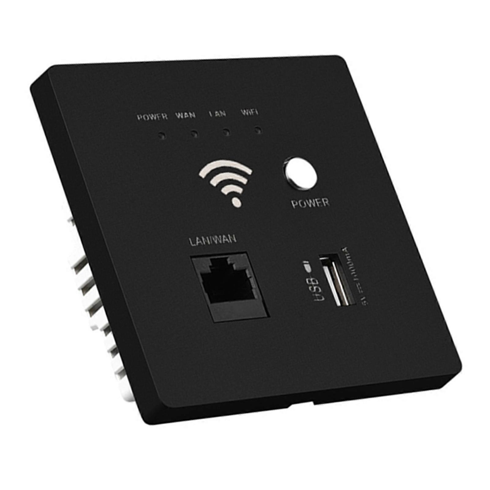 2025 In-Wall Wireless WiFi Router 300M AP Access Point WiFi Router USB-Charging Socket Wall Mount Wi-Fi AP Router with WPS Encryption