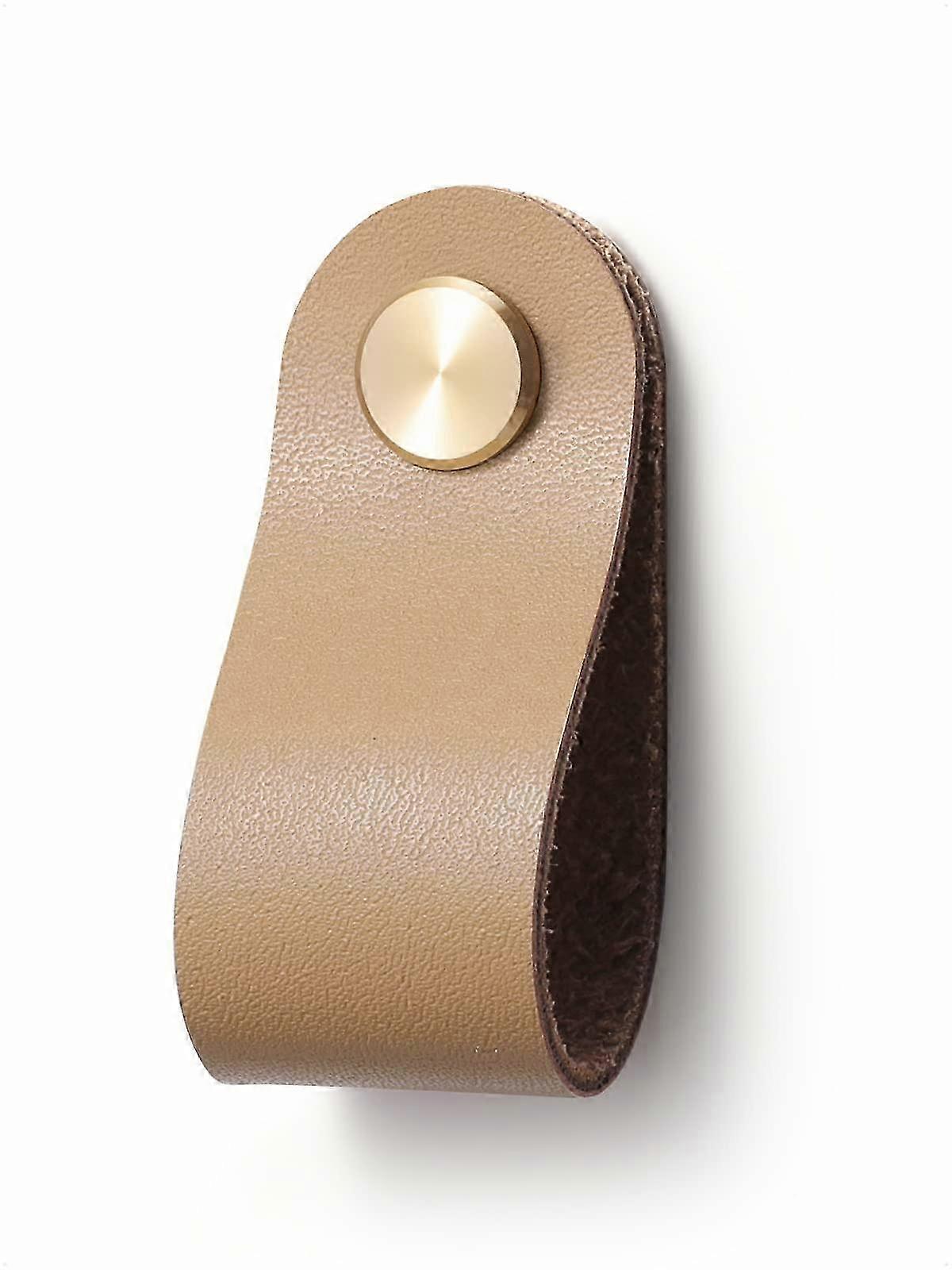 6 - pack khaki leather drawer pulls for kitchen 2025
