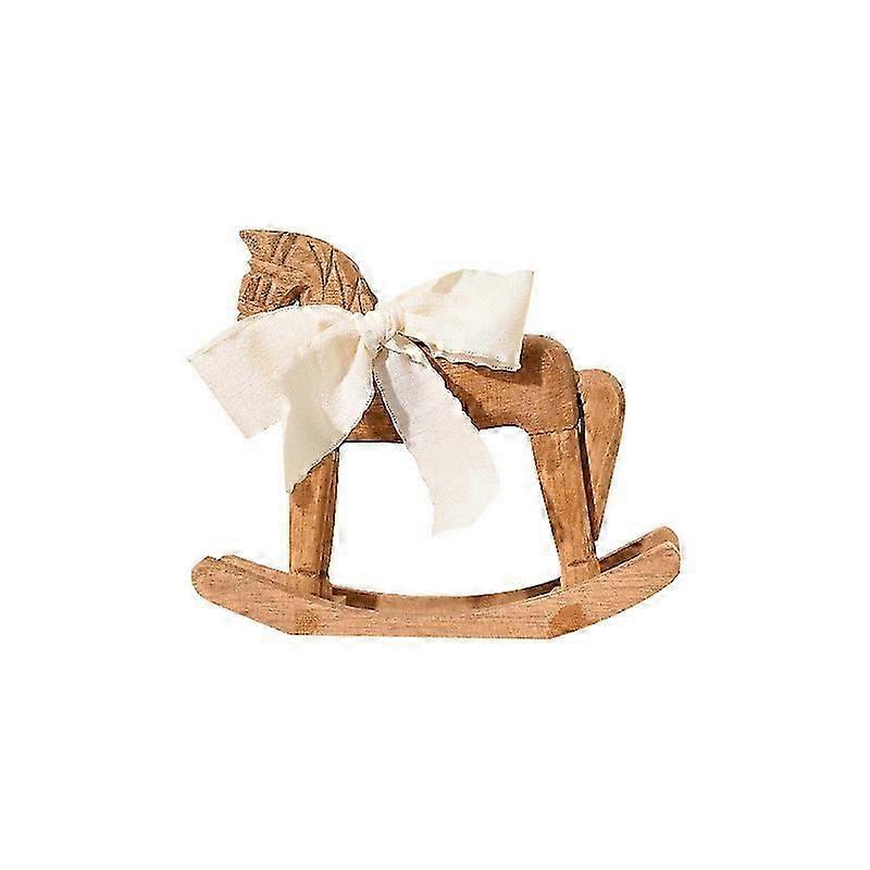 Creative Hand Carved Wooden Horse Series Retro Style Rocking Horse Desktop Decoration Ornament For Friends Commemorative Gift
