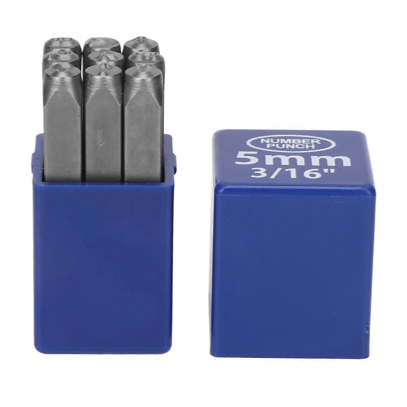 9 Pcs Number Stamp Set Professional 5mm Number Punch Set with Storage Box for Jewelry Craft Stamping Leather