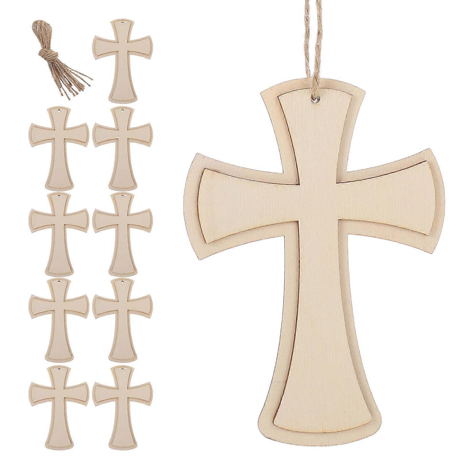 Wooden Crosses for DIY Crafts 40Pcs Rustic Style Cross Shaped Cutouts