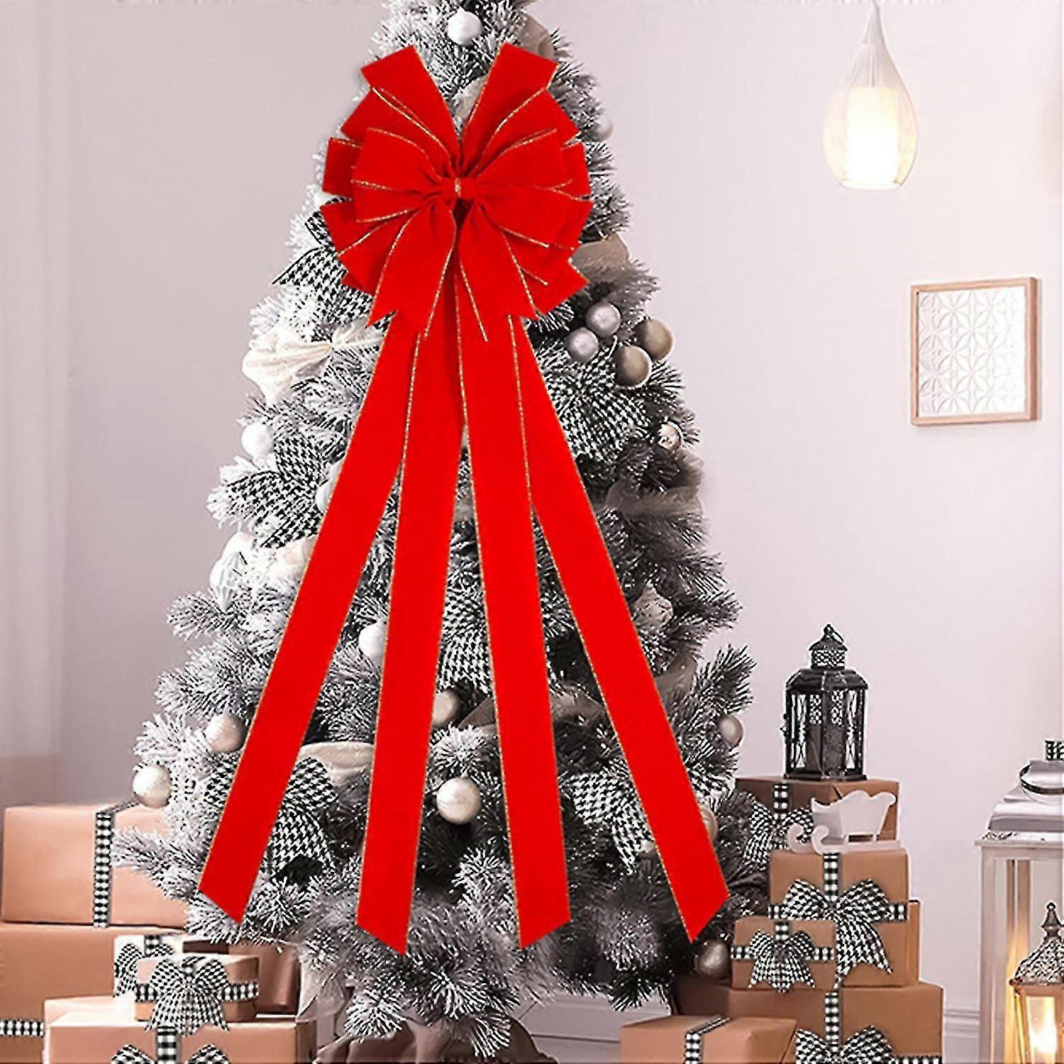 Christmas Tree Decoration Hanging Red Bows Soft Com