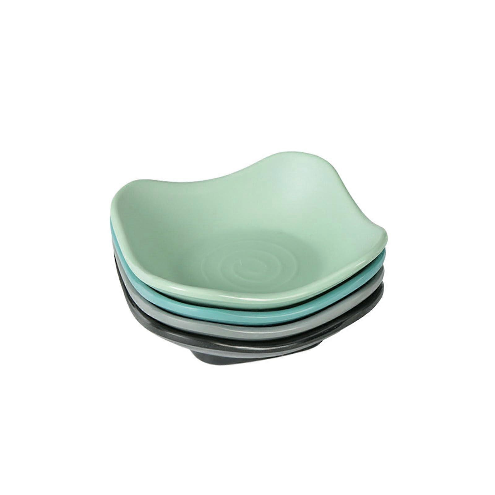 2PCcolor frosted dish tableware, LJP6045 Nordic Flavor Plate, Commercial MultiGrid Seasoning Plate