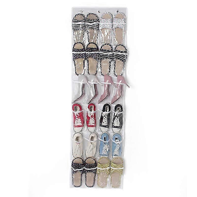 Large Pockets, Clear Hanging Shoe Organizer Over the Door