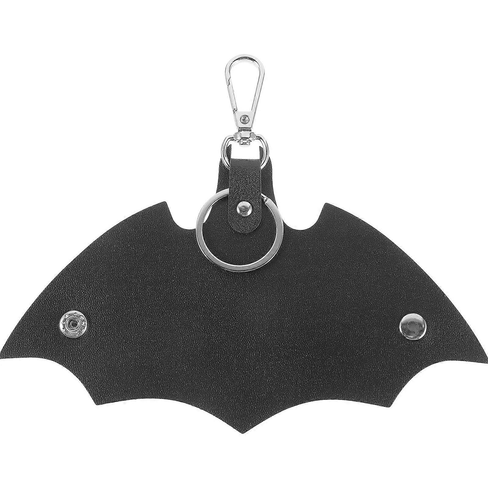 Halloween Style Bat Shaped Key Chain Case For Men With Snap Button Clip Durable Storage Solution 1Pack