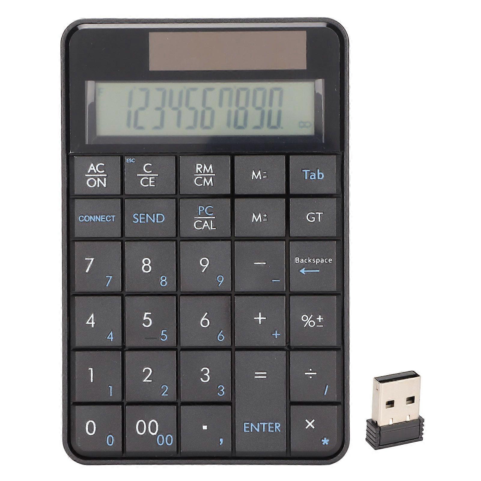Calculator Number Pad Calculator Function 29 Keys 2.4GHz Wireless USB Plug and Play Ergonomic Design Wireless Number Pad