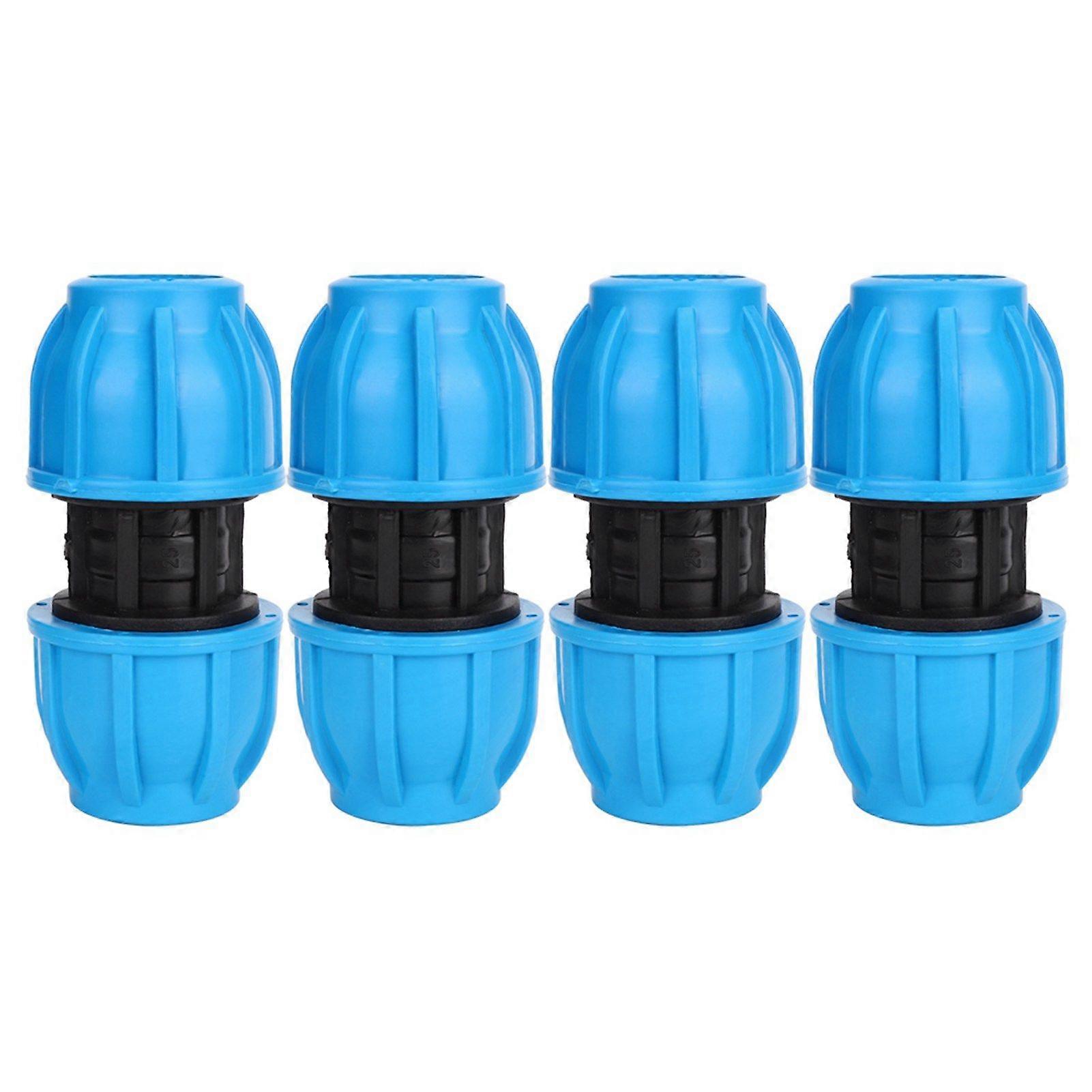 4Pcs PE Plastic 25mm to 25mm Straight Water Pipe Connector Pipe Connection Fitting