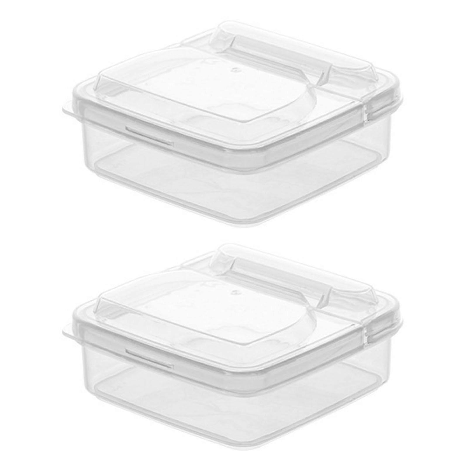 2pcs Cheese Slice Storage Container Multipurpose Stackable Portable Leakage Proof Large Capacity Fridge Storage Container