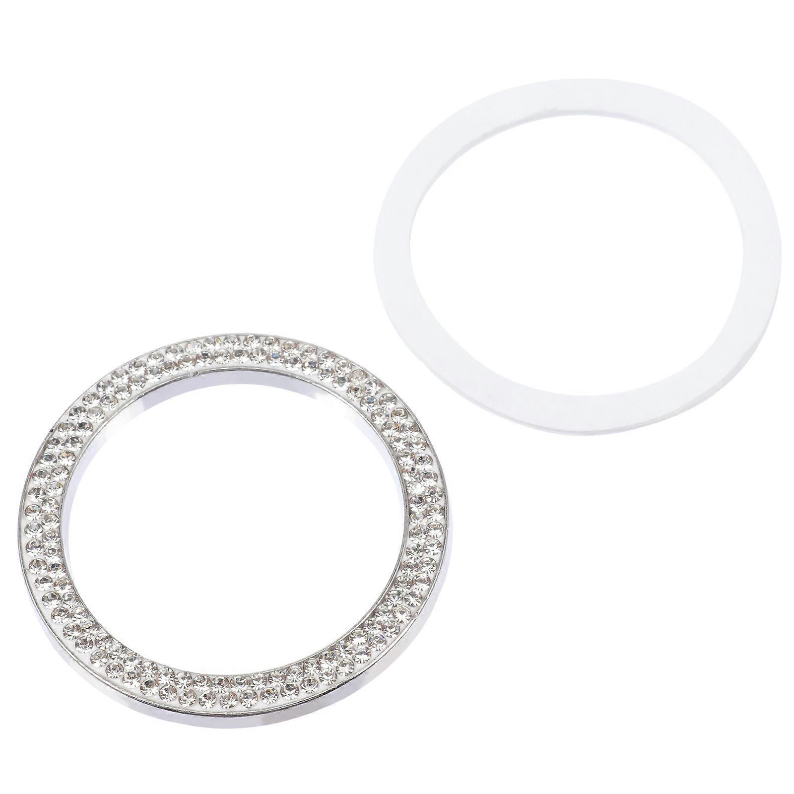 Start Button Ring Engine Ignition Cover for Car Decor 2Pcs Diamond
