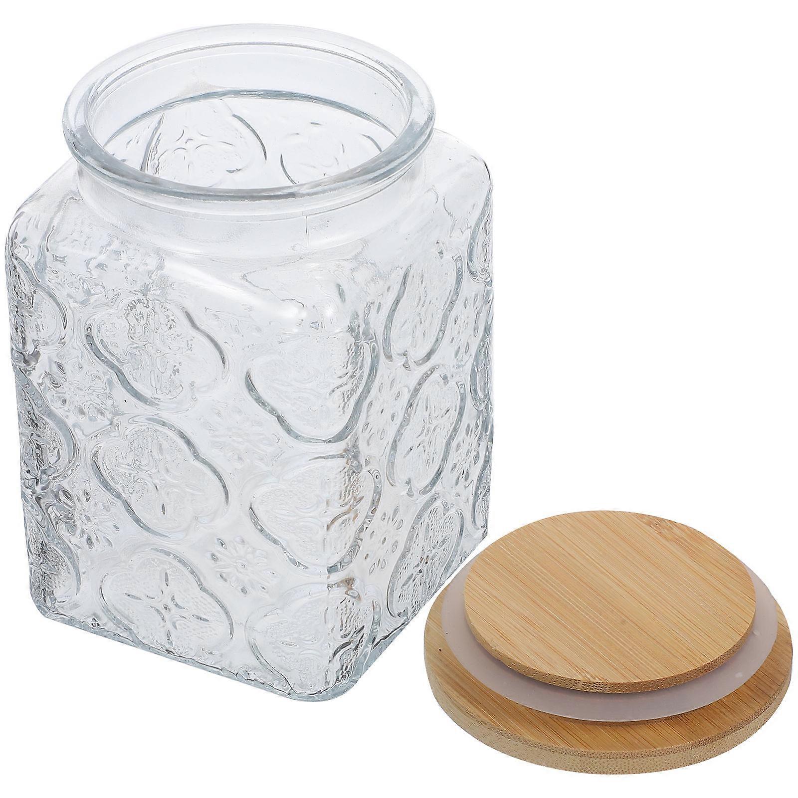 Glass Tea Canisters for Home Use 3Pcs Airtight Storage Jars with Lid