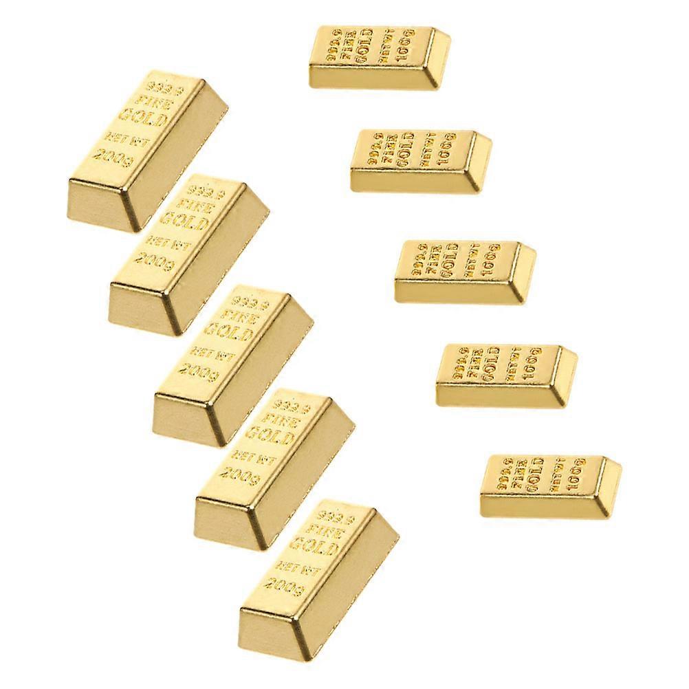 Miniature Gold Bars Simulation Metal Brick Blocks for DIY Crafts 20 Pieces