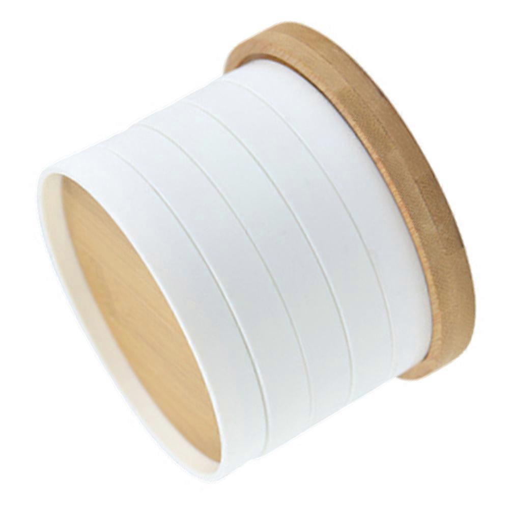 2Sets Bamboo Coaster Set with Holder for Heat Insulation White ABS Material