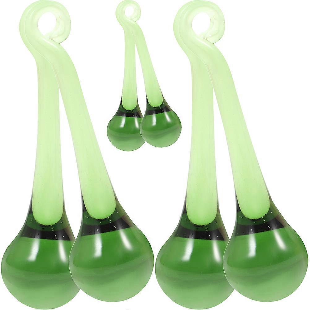 Crystal Prisms Chandelier Lamp Decorative Droplet Shape Green Hanging Ornament 24Pcs