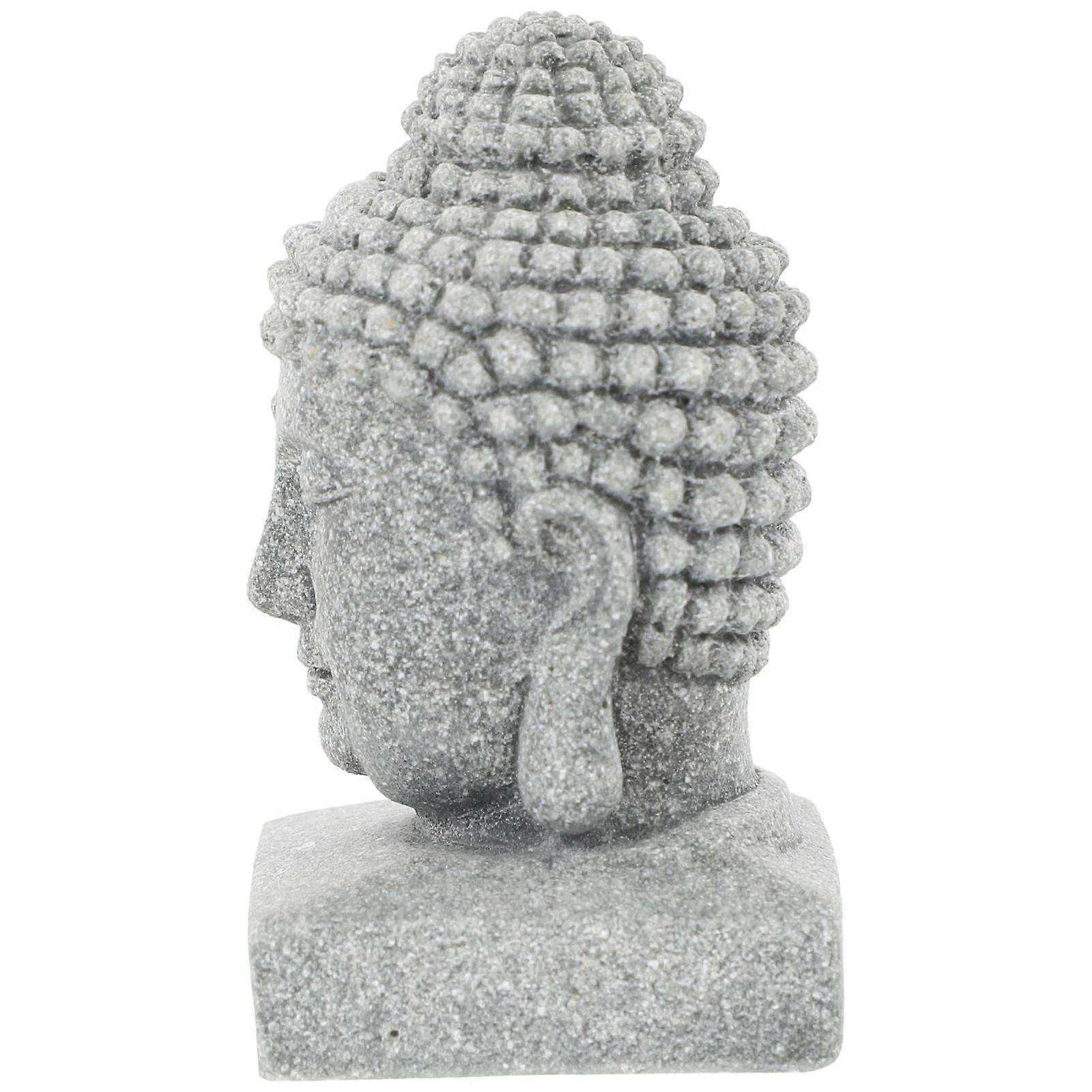 Decorative Buddha Statue 4Pcs Tabletop Decoration Ideal For Buddhism Lovers Featuring Traditional Style Grey Finish