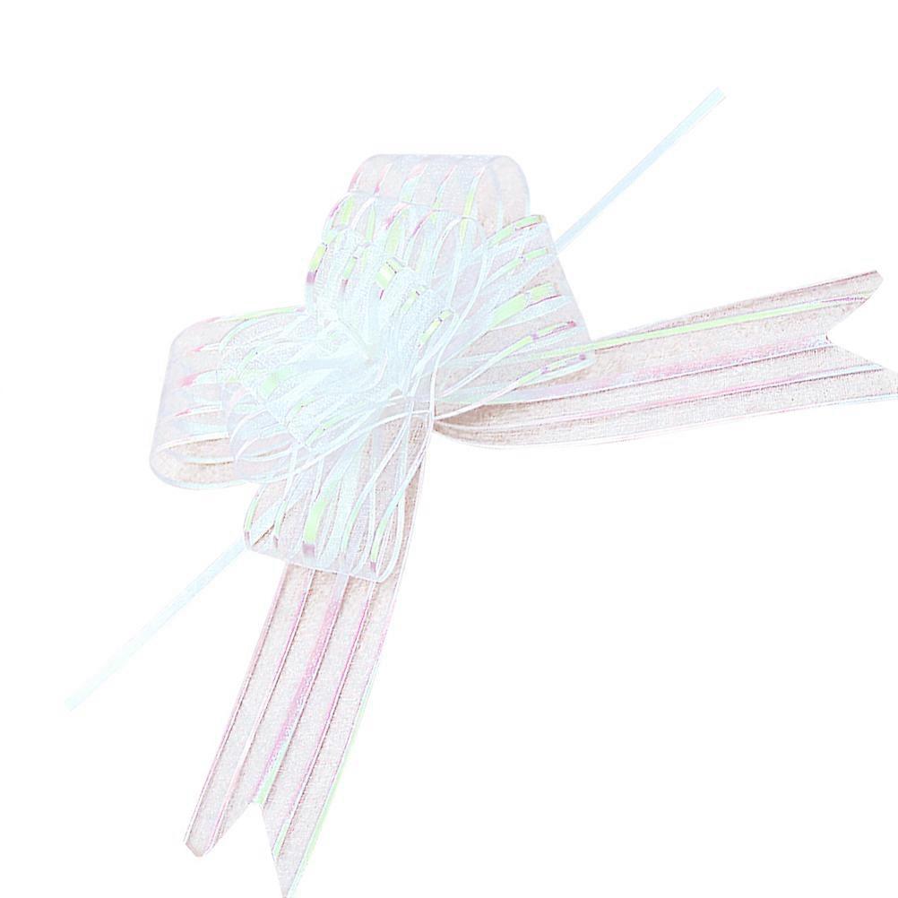 Hand Pull Yarn Ball Yarn Pull Bows White for Decoration 12Pcs