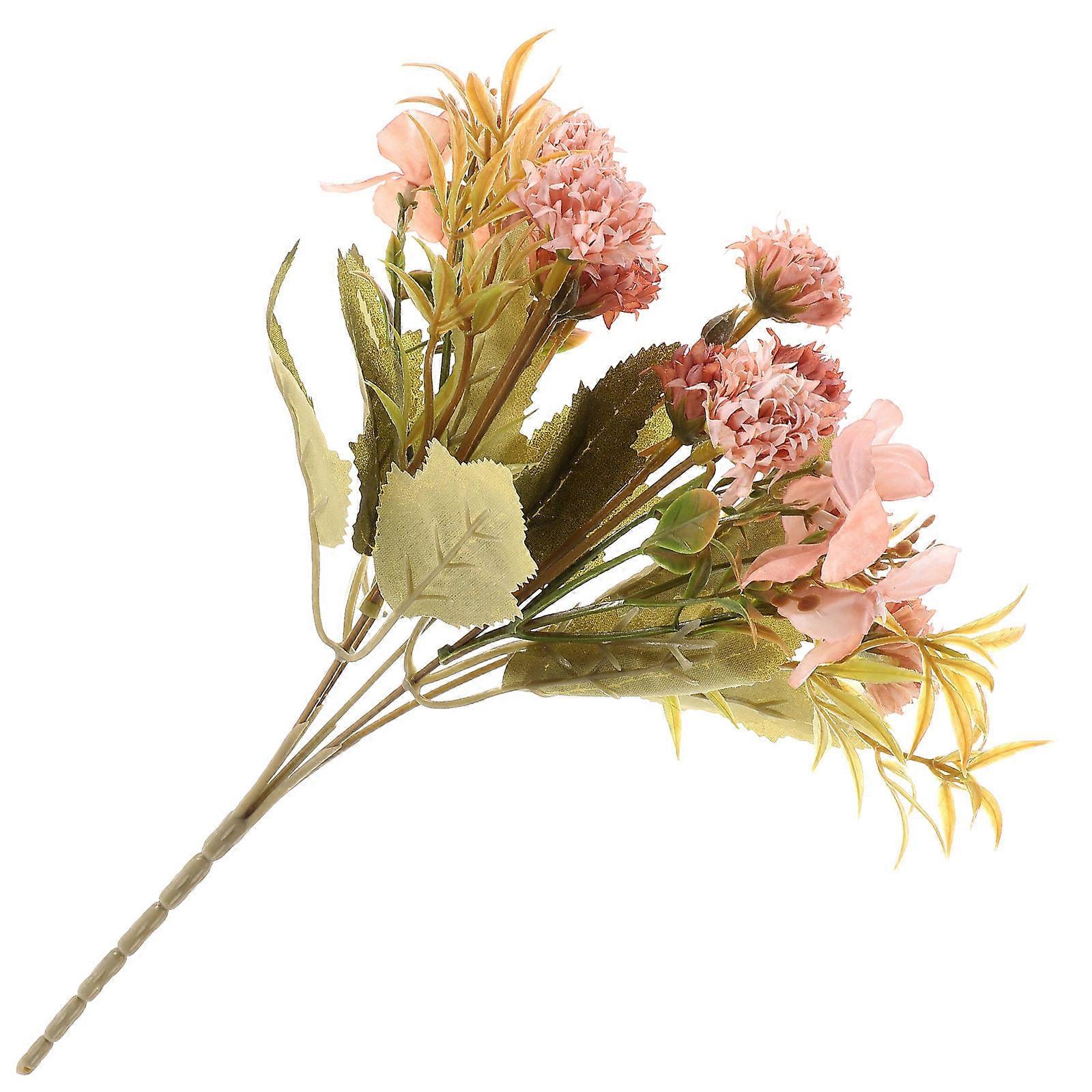 Artificial Pink Flower Bouquet for Decor 4Pcs Realistic Party Decoration