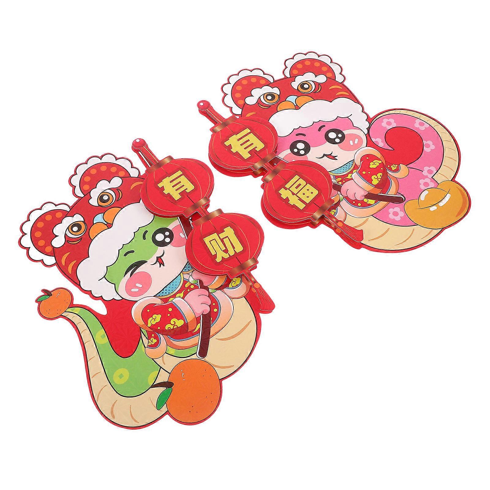 Chinese New Year Wall Signs for Decoration 6Pcs Festive Snake Year 2025