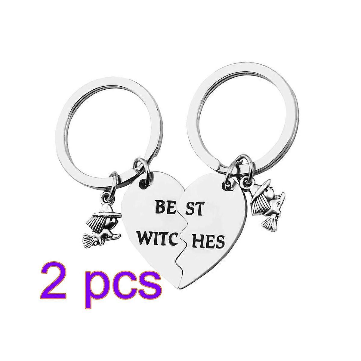 Silver Heart-Shaped Keyring Car Keychain Pendant 2Pair for Couple