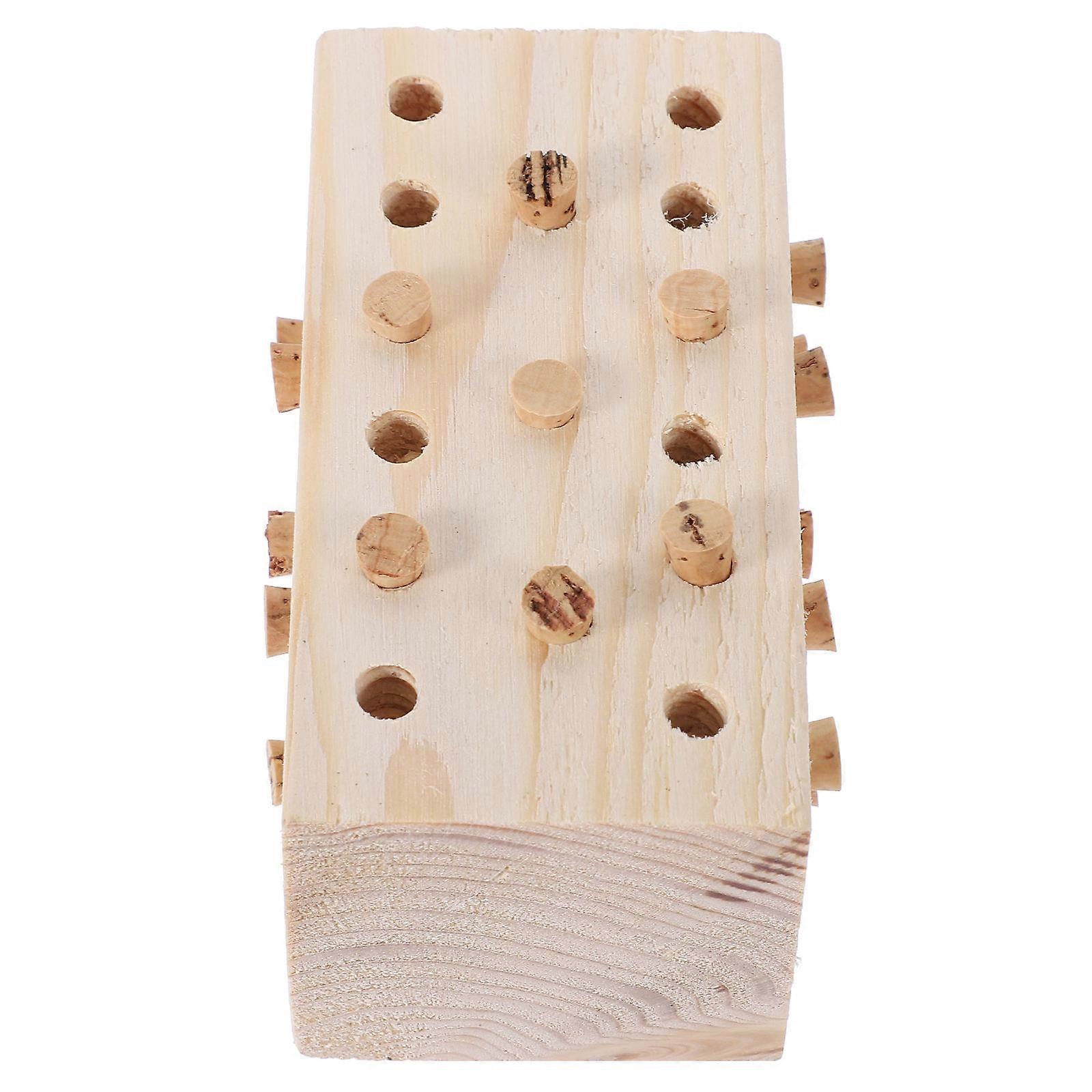 Bird Chewing Toy Wooden Block Foraging Training Parrot 2Pcs Pack