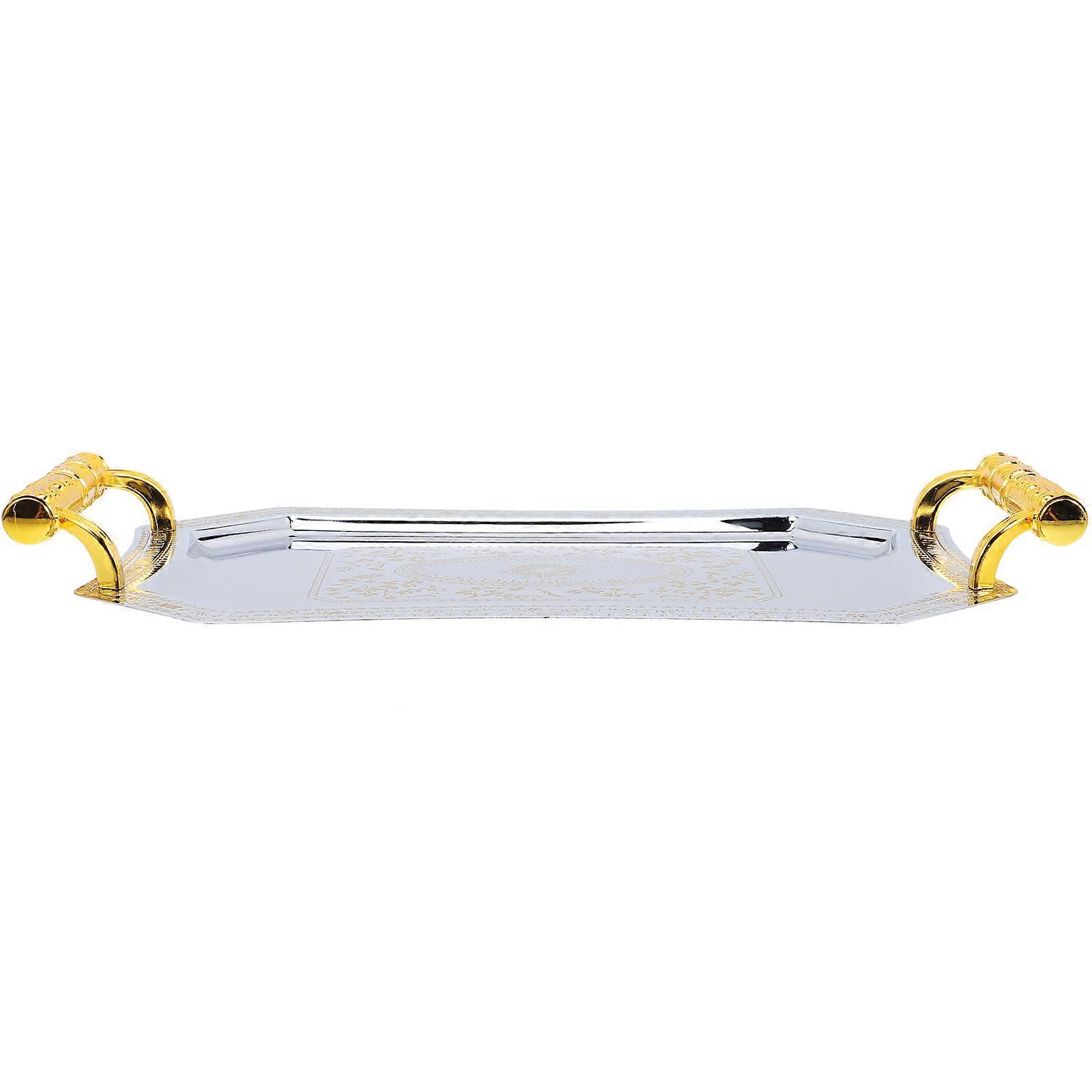 Rectangular Golden Serving Tray For Picnic And Wedding Receptions 28X20CM Decoration 2Pcs