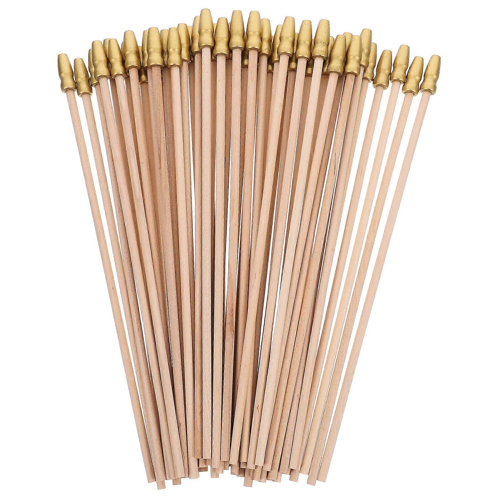 Handheld Flag Sticks 250 Pcs Mini Wooden Flag Poles With Gold Caps For Celebrations Parties And School Activities Durable Material Convenient Pack