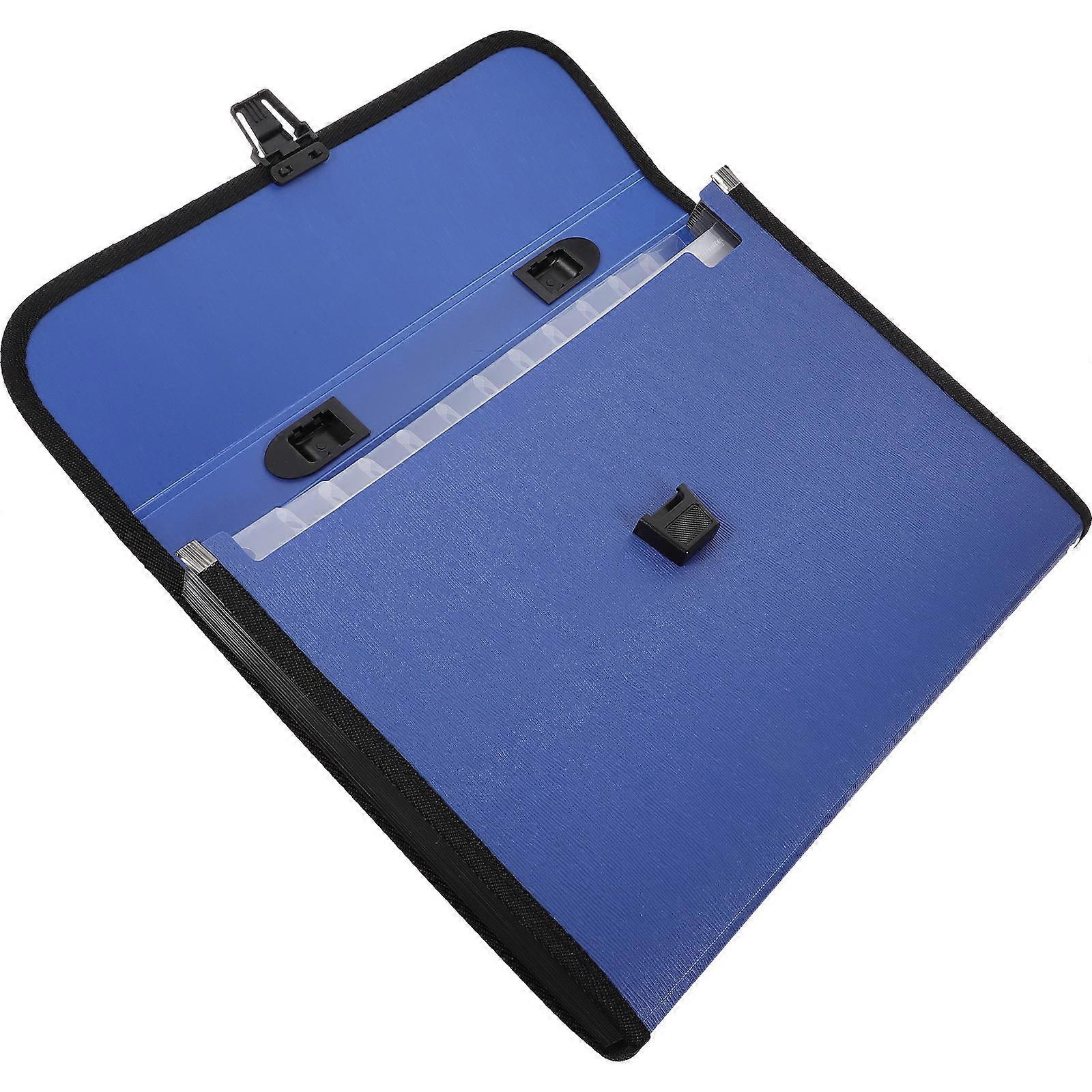 Business Organizer File Folder for Document Storage 12 Pockets Blue