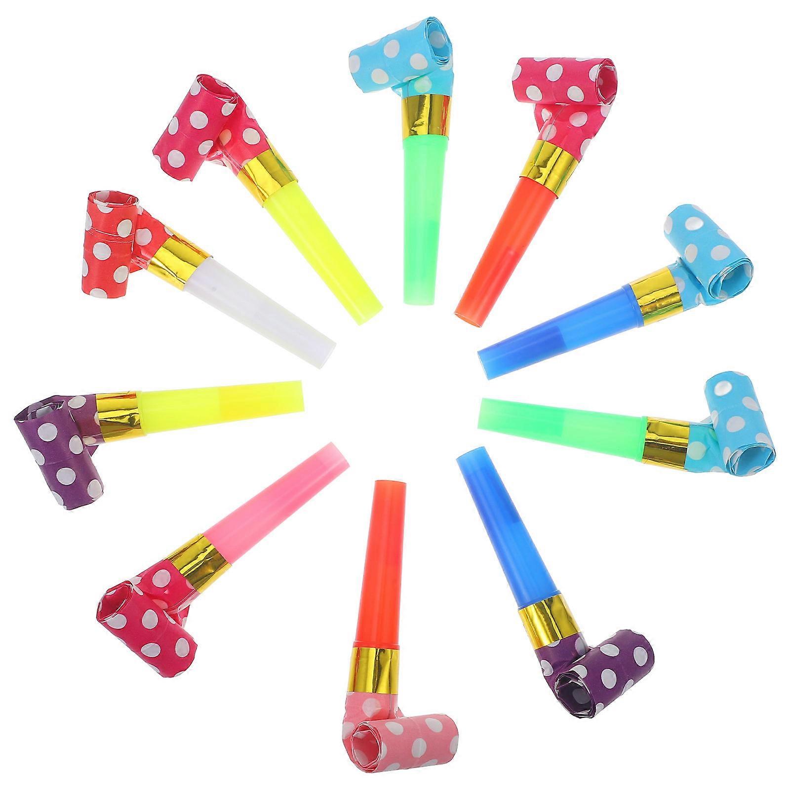 Blowing Horns For Party Noise Maker Round Dots Shape Kids 60Pcs