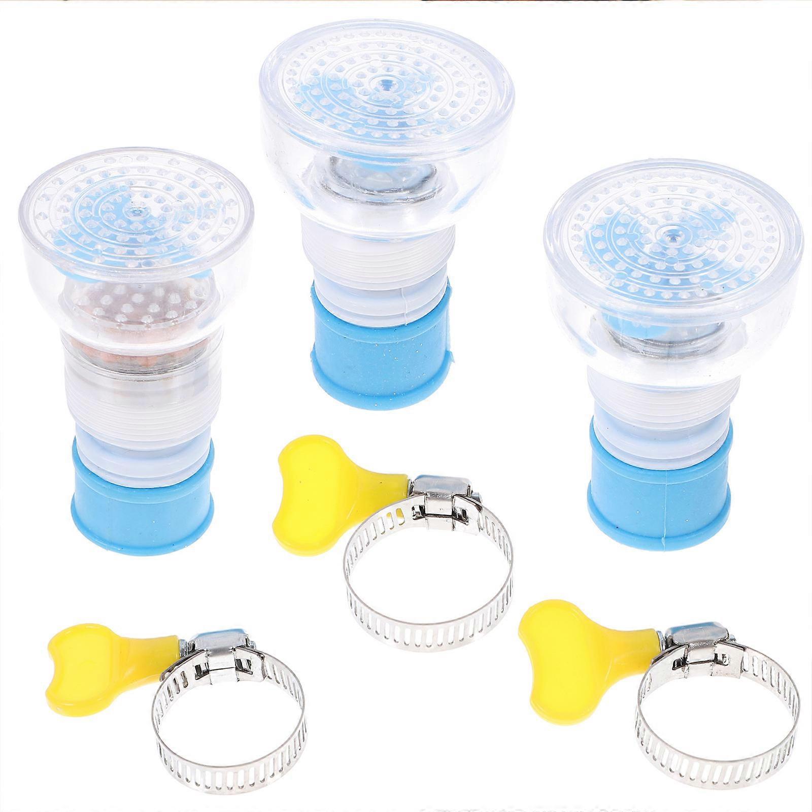 Water Purification Device Round Faucet Sprayer Extender For Bathroom Use Engineering Grade Plastic 3Pcs