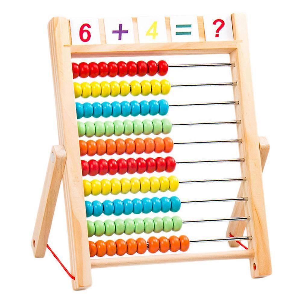Wooden Arithmetic Abacus Calculating Tool for Toddlers 2Pcs Set