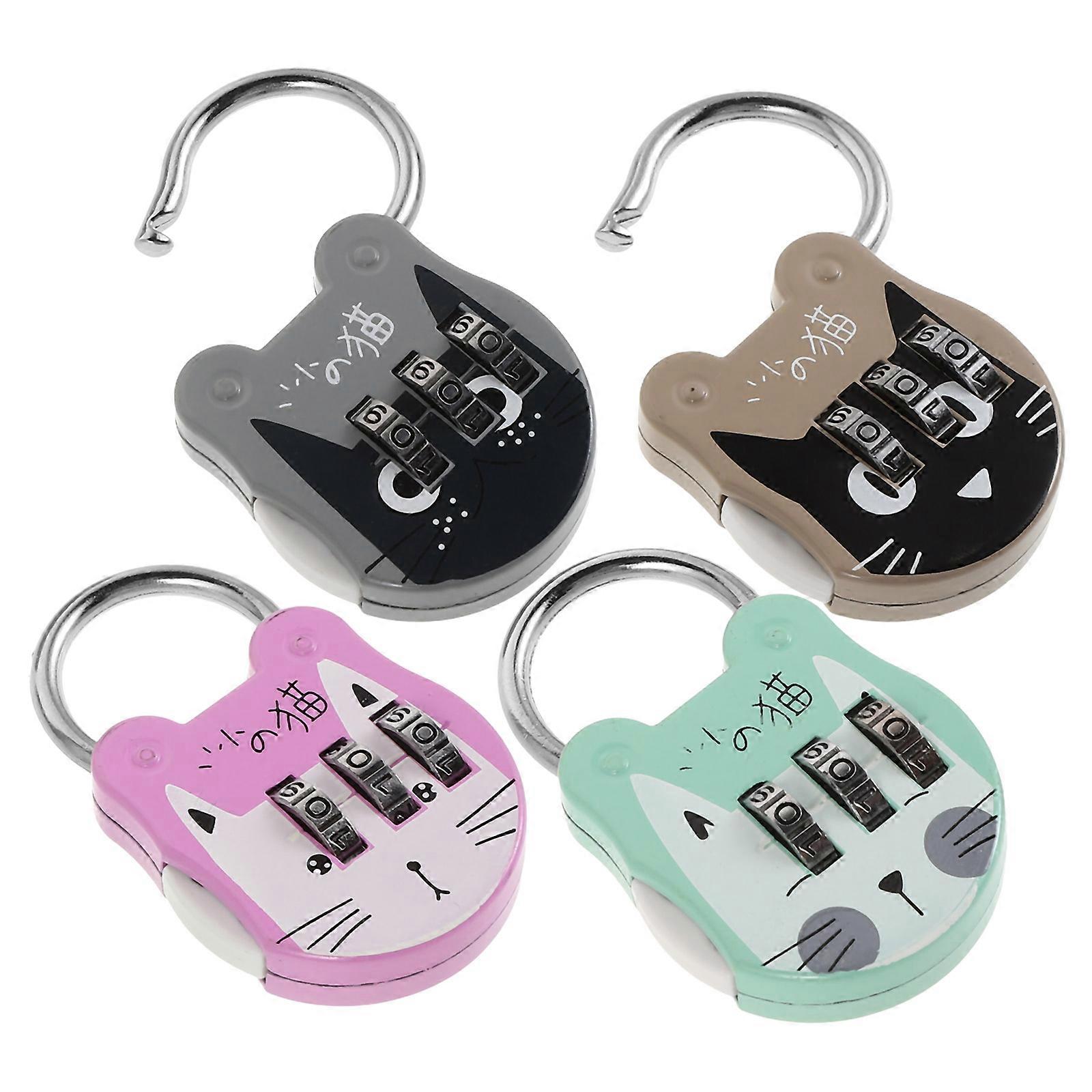 Combination Locks For Lockers 4Pcs Assorted Color Mini Digital Password Security Lock Ideal For Students And Travelers