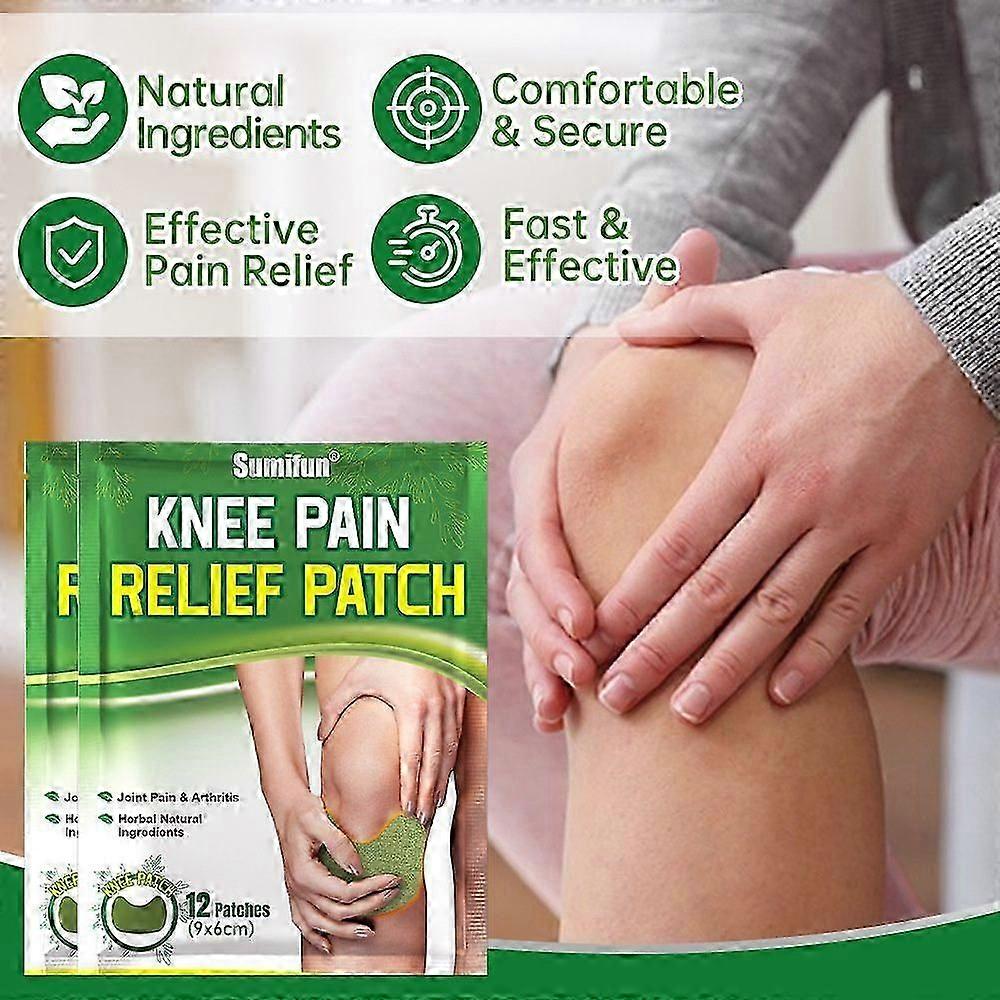 60pcs Knee Pain Relief Patch Wormwood Moxa Hot Moxibustion Patch Self Heating Patch