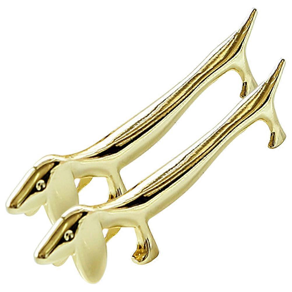 Kitchen Accessory Dog Shaped Chopstick Rest Metal Holder 2Pcs