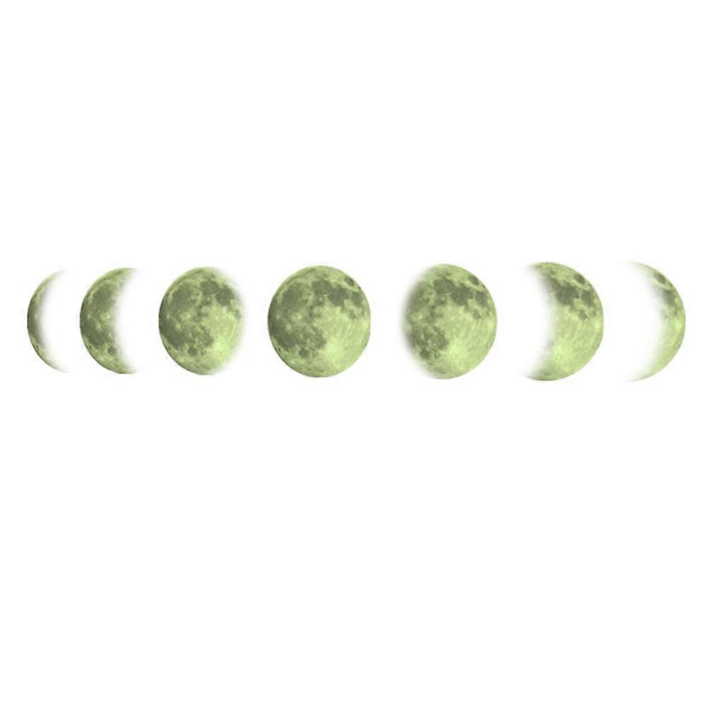 Glow in The Dark Wall Decal Moon Phase Design for Decoration 3Sets