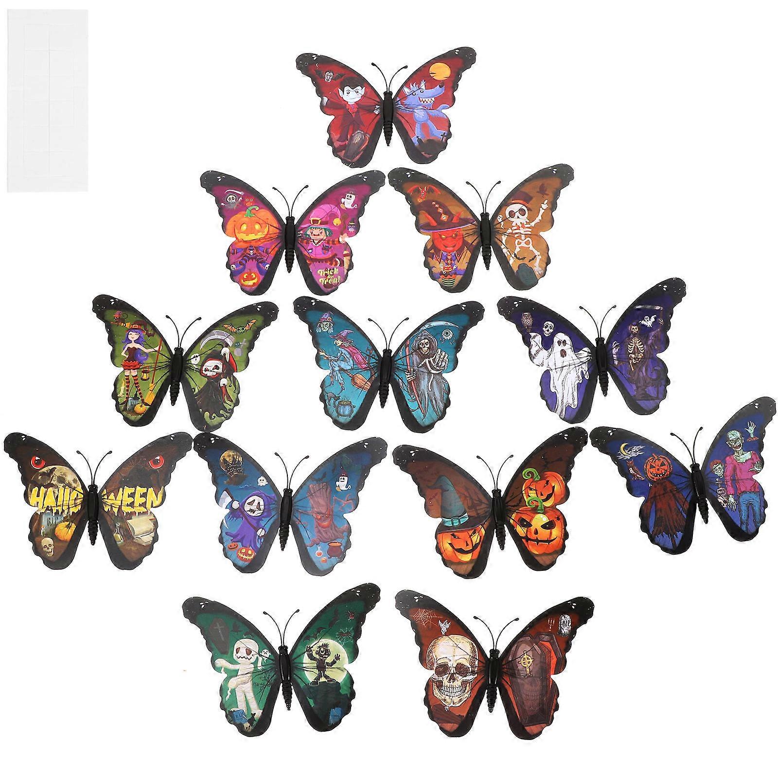 3D Butterflies Wall Decals For Home Decoration 10x7cm Multi Color Easy Application 48 Pcs
