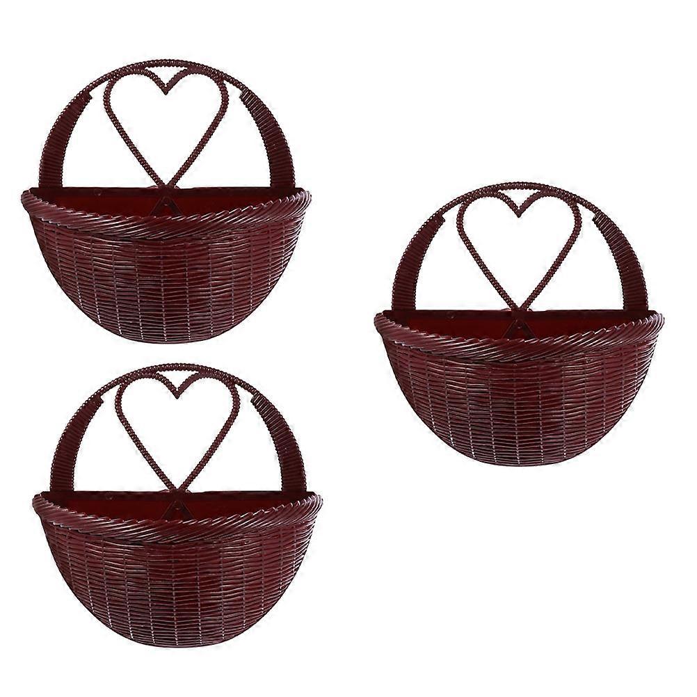 Wall Hanging Flower Baskets Plastic Planter for Decoration 6Pcs