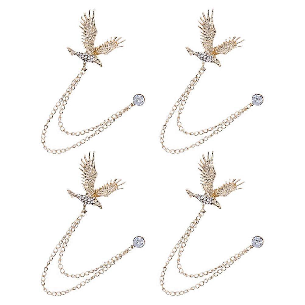 Stylish Men's Brooch Pin With Chain Made Of Alloy And Rhinestone For Casual Occasions 20 Pcs