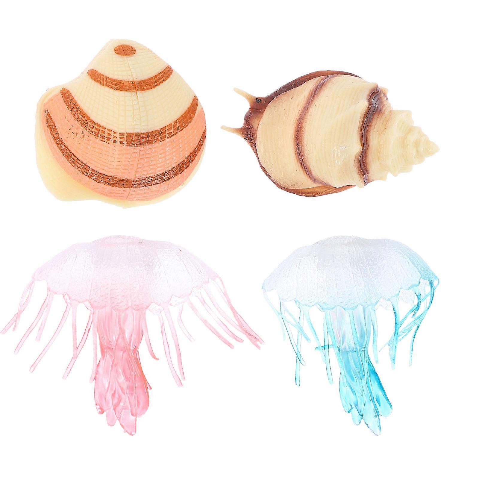 Jellyfish Shellfish Model for Decoration 2Sets Assorted Color Figurines