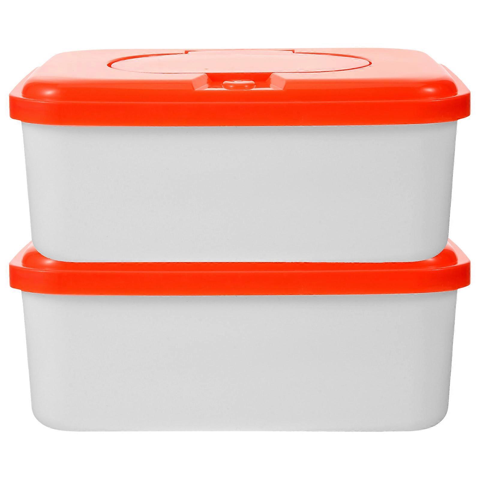 Baby Wipe Container Orange Dispenser for Storage Use Plastic 6Pcs