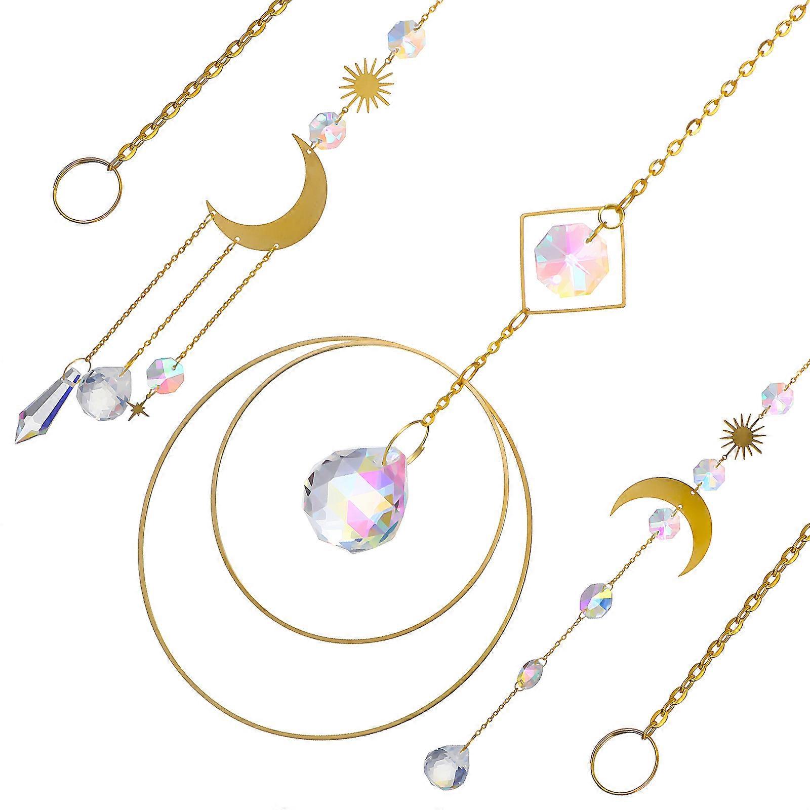 Crystal Window Suncatchers Hanging Wind Chime for Decoration 9Pcs